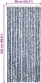 vidaXL - Vliegengordijn - 90x220 - cm - chenille - blauw, - wit - en - zilver