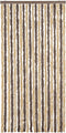 vidaXL - Vliegengordijn - 90x220 - cm - chenille - donkerbruin - en - beige
