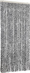vidaXL - Vliegengordijn - 90x220 - cm - chenille - grijs - en - zwart-wit