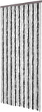 vidaXL - Vliegengordijn - 90x220 - cm - chenille - grijs - en - wit