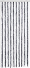 vidaXL - Vliegengordijn - 90x220 - cm - chenille - grijs - en - wit