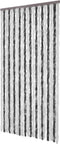 vidaXL - Vliegengordijn - 90x220 - cm - chenille - grijs - en - wit