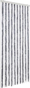 vidaXL - Vliegengordijn - 90x220 - cm - chenille - grijs - en - wit