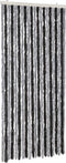 vidaXL - Vliegengordijn - 90x220 - cm - chenille - grijs - en - zwart