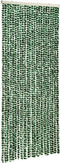 vidaXL - Vliegengordijn - 90x220 - cm - chenille - groen - en - wit