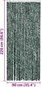 vidaXL - Vliegengordijn - 90x220 - cm - chenille - groen - en - wit