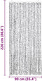 vidaXL - Vliegengordijn - 90x220 - cm - chenille - licht- - en - donkergrijs
