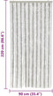 vidaXL - Vliegengordijn - 90x220 - cm - chenille - lichtgrijs - en - wit