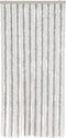 vidaXL - Vliegengordijn - 90x220 - cm - chenille - lichtgrijs - en - wit