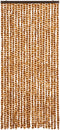 vidaXL - Vliegengordijn - 90x220 - cm - chenille - oker - en - wit