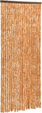 vidaXL - Vliegengordijn - 90x220 - cm - chenille - oker - en - wit