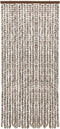 vidaXL - Vliegengordijn - 90x220 - cm - chenille - taupe - en - wit