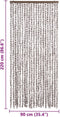 vidaXL - Vliegengordijn - 90x220 - cm - chenille - taupe - en - wit