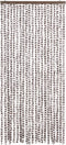 vidaXL - Vliegengordijn - 90x220 - cm - chenille - taupe - en - wit