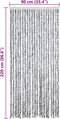 vidaXL - Vliegengordijn - 90x220 - cm - chenille - wit - en - grijs