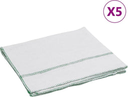 vidaXL - Vloerdoeken - 5 - st - gestreept - 50x60 - cm - wit - en - groen
