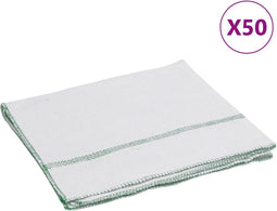 vidaXL - Vloerdoeken - 50 - st - 50x60 - cm - gestreept - wit - en - groen