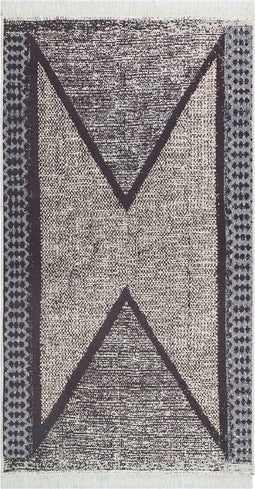 vidaXL - Vloerkleed - 120x180 - cm - katoen - zwart - en - grijs