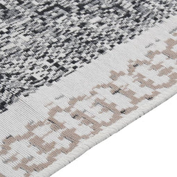 vidaXL - Vloerkleed - 160x230 - cm - katoen - zwart - en - grijs