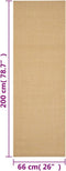vidaXL - Vloerkleed - 66x200 - cm - natuurlijk - sisal