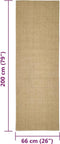 vidaXL - Vloerkleed - 66x200 - cm - natuurlijk - sisal