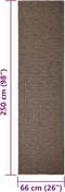 vidaXL - Vloerkleed - 66x250 - cm - natuurlijk - sisal - bruin