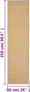 vidaXL - Vloerkleed - 66x250 - cm - natuurlijk - sisal