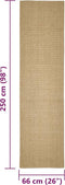 vidaXL - Vloerkleed - 66x250 - cm - natuurlijk - sisal