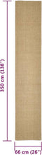 vidaXL - Vloerkleed - 66x350 - cm - natuurlijk - sisal