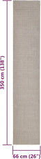 vidaXL - Vloerkleed - 66x350 - cm - natuurlijk - sisal - zandkleurig