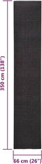 vidaXL - Vloerkleed - 66x350 - cm - natuurlijk - sisal - zwart