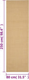 vidaXL - Vloerkleed - 80x250 - cm - natuurlijk - sisal
