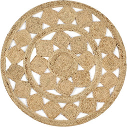 vidaXL - Vloerkleed - handgemaakt - 120 - cm - gevlochten - jute