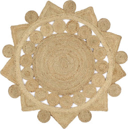 vidaXL - Vloerkleed - handgemaakt - 120 - cm - gevlochten - jute