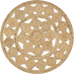 vidaXL - Vloerkleed - handgemaakt - 150 - cm - gevlochten - jute