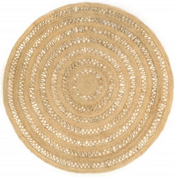 vidaXL - Vloerkleed - handgemaakt - 150 - cm - gevlochten - jute