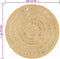 vidaXL - Vloerkleed - handgemaakt - 150 - cm - gevlochten - jute