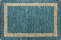 vidaXL - Vloerkleed - handgemaakt - 160x230 - cm - jute - blauw