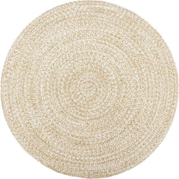 vidaXL - Vloerkleed - handgemaakt - 180 - cm - jute - wit - en - bruin