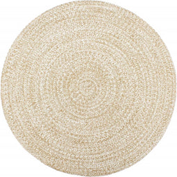 vidaXL - Vloerkleed - handgemaakt - 240 - cm - jute - wit - en - bruin