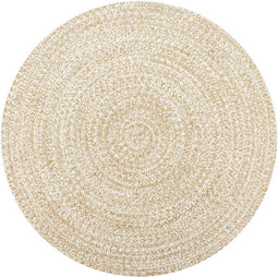 vidaXL - Vloerkleed - handgemaakt - 90 - cm - jute - wit - en - naturel