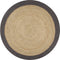 vidaXL - Vloerkleed - handgemaakt - met - donkergrijze - rand - 120 - cm - jute