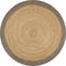 vidaXL - Vloerkleed - handgemaakt - met - donkergrijze - rand - 120 - cm - jute