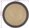 vidaXL - Vloerkleed - handgemaakt - met - donkergrijze - rand - 120 - cm - jute