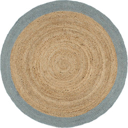 vidaXL - Vloerkleed - handgemaakt - met - donkergrijze - rand - 150 - cm - jute