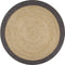 vidaXL - Vloerkleed - handgemaakt - met - donkergrijze - rand - 150 - cm - jute