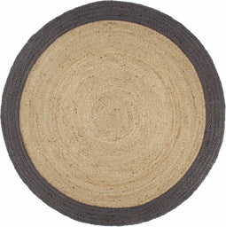 vidaXL - Vloerkleed - handgemaakt - met - donkergrijze - rand - 180 - cm - jute