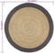 vidaXL - Vloerkleed - handgemaakt - met - donkergrijze - rand - 210 - cm - jute
