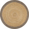 vidaXL - Vloerkleed - handgemaakt - met - donkergrijze - rand - 90 - cm - jute