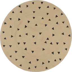 vidaXL - Vloerkleed - handgemaakt - met - driehoek - print - 90 - cm - jute